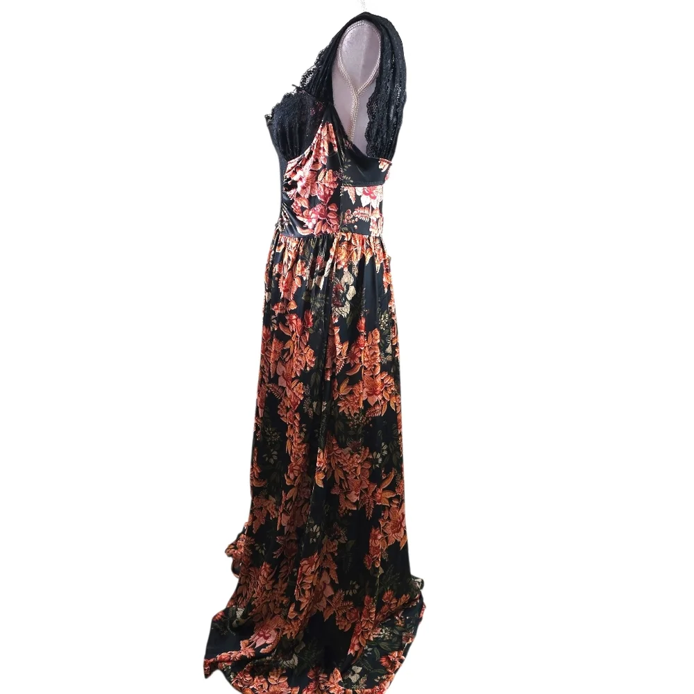Free People X Revolve Bad For You Lace Maxi Bodysuit Dress In L NWT - Picture 5 of 12